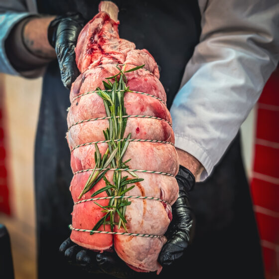 boned androlled lamb shoulder